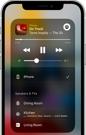 play apple music by control center