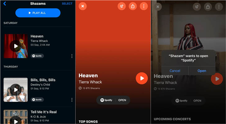 play shazam songs on spotify