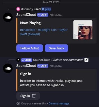 play soundcloud music via discord