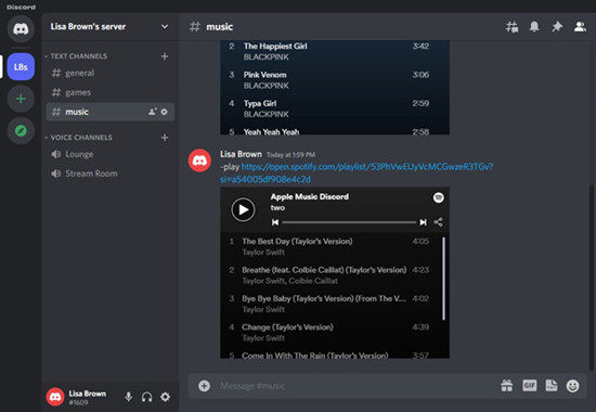 play spotify playlist on discord