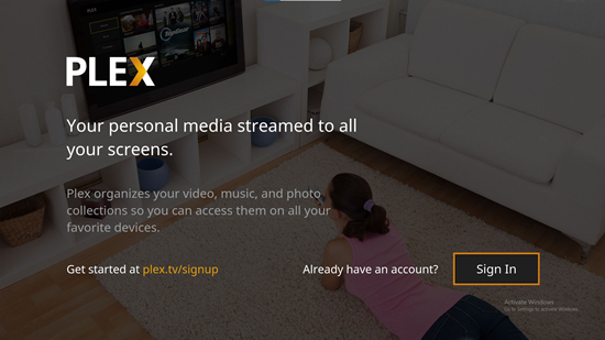 plex for kodi add on sign in