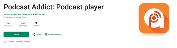 podcast addict app
