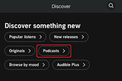 find podcast on Audible
