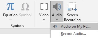 powerpoint audio on my pc