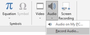 powerpoint record audio