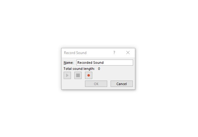 powerpoint record sound