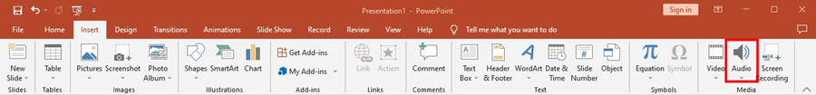 add audio on powerpoint