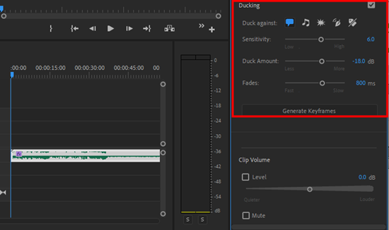 premiere audio ducking