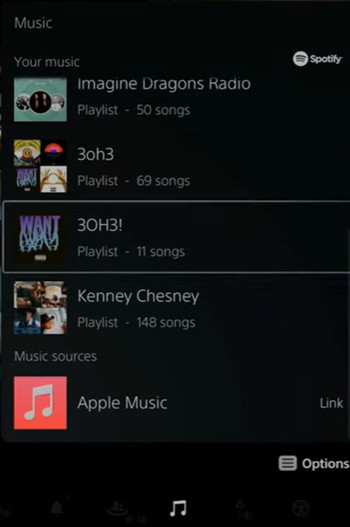ps5 switch apple music apps