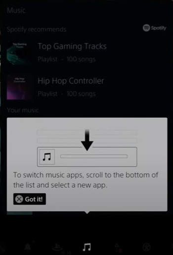 ps5 switch music apps