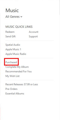 Purchases in iTunes Store