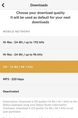 qobuz audio quality for download