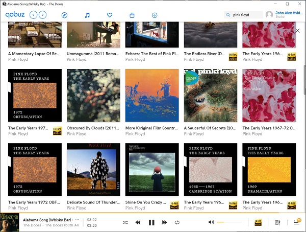 qobuz desktop app interface