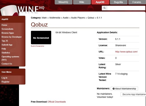 qobuz via wine