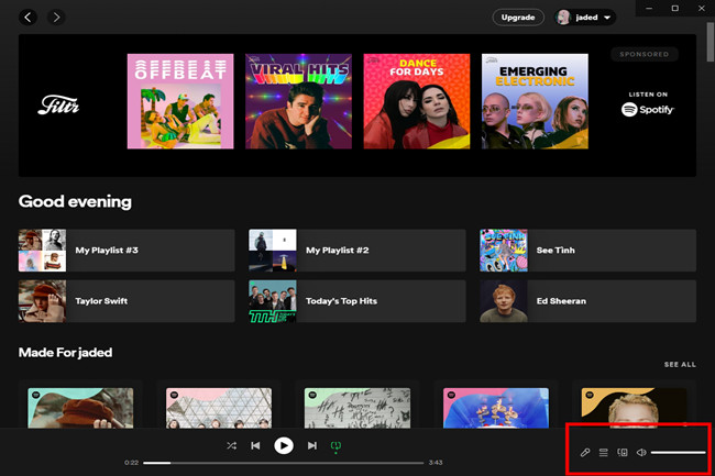 queue icon on Spotify for desktop