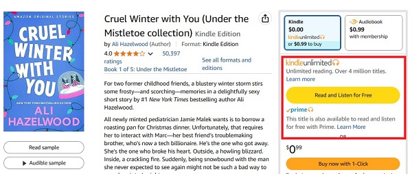read and listen for free with amazon prime