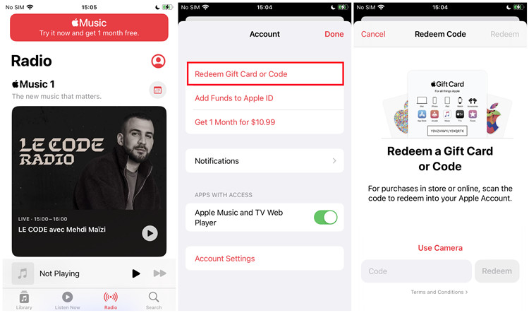 redeem apple music 6 months free