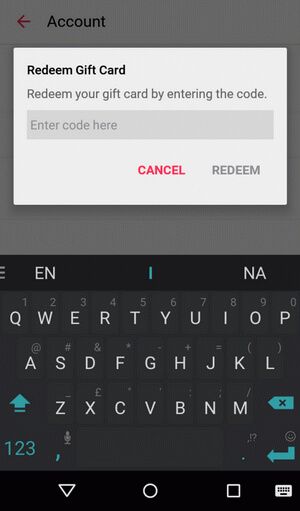 redeem itunes gift card on android