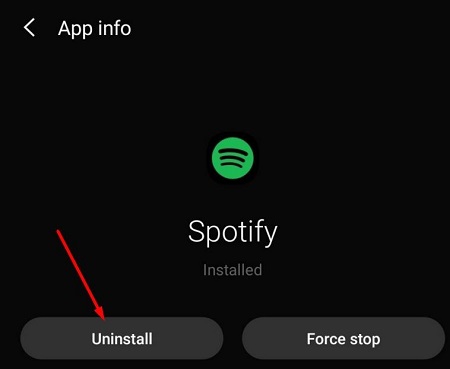 reinstall spotify android