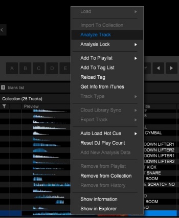 rekordbox analyze track