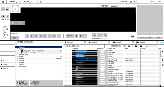 rekordbox collection section