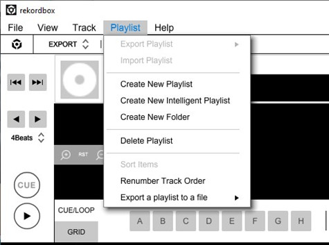 rekordbox playlist create new playlist