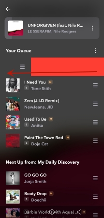 remove song from play queue on android directly