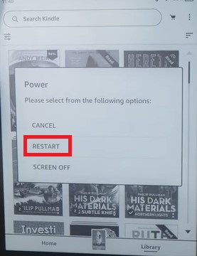 restart kindle device