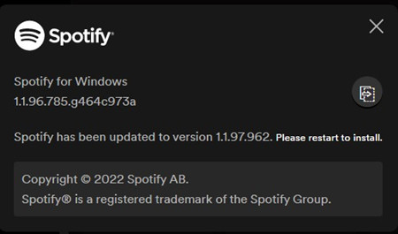restart to install Spotify