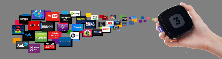 roku 3, various media channels