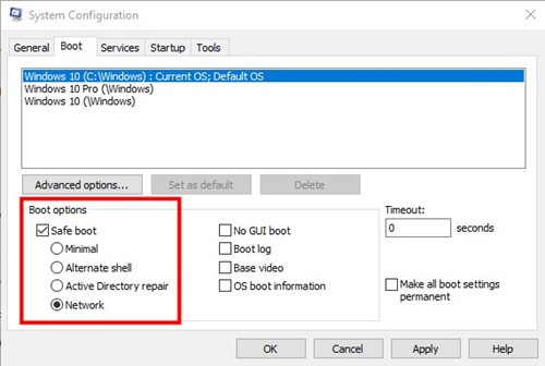 safe mode with networking