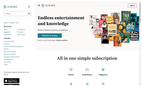 scribd website shorcut