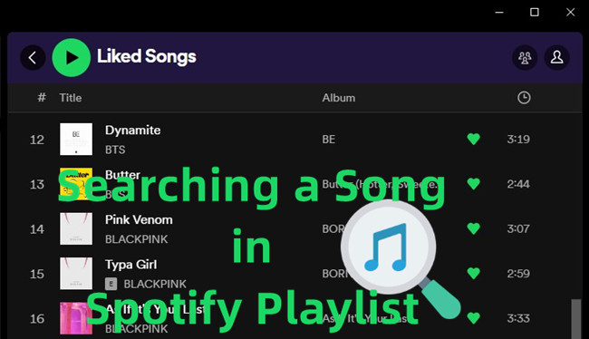 search songs in spotify playlist