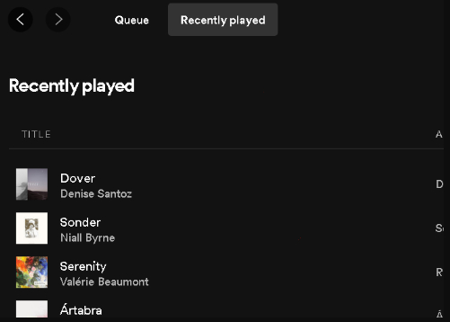 see spotify recently played on computer