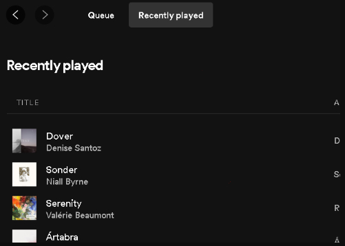 see spotify recently played on computer