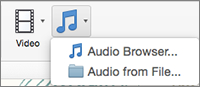 select audio on powerpoint for mac