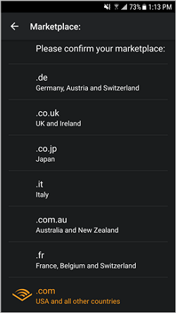select audible marketplace on ios