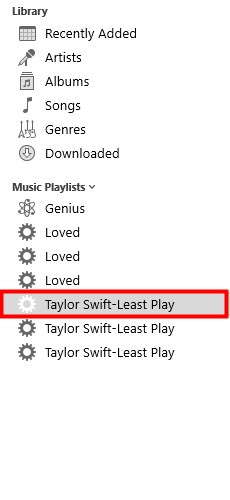 select playlist in iTunes