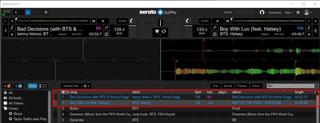 serato dj pro added music mix