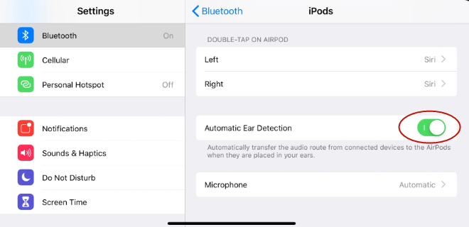set airpods in setting