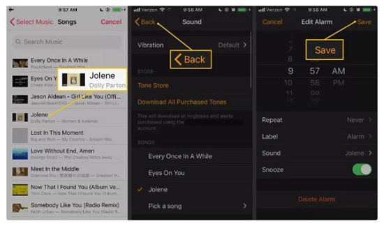 set apple music as alarm on iPhone