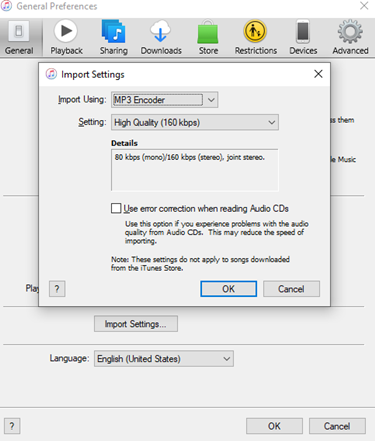 set itunes mp3 encoder