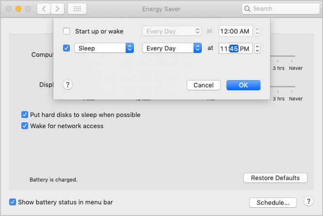 set music sleep timer mac