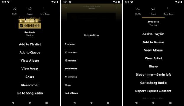 set audible sleep timer spotify