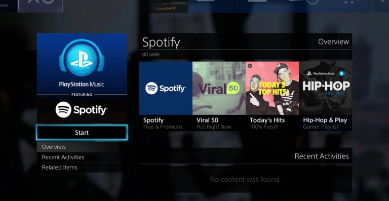 spotify on ps4