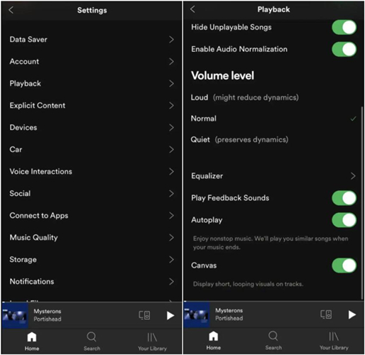 set spotify volume on mobile