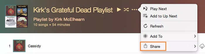 share apple music playlist