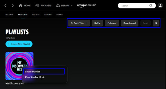 share playlist amazon music