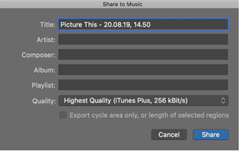 share song from logic pro to apple music