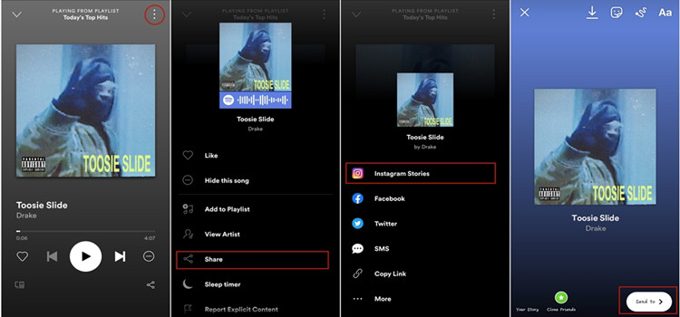 how to share Spotify songs on Instagram Stories